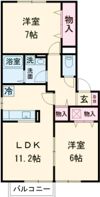 リーベン祝園 A棟の間取り画像