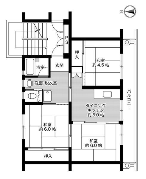 ビレッジハウス若葉?2号棟の外観画像