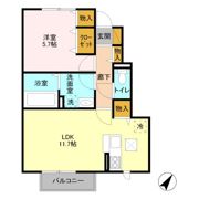 パティオ藤代Ⅱの間取り画像