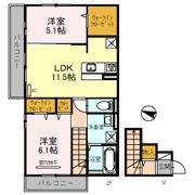 D-room K・M(ディールームケイエム)金剛の間取り画像