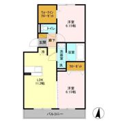 PARK HILLS MIYAKO Bの間取り画像