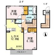 ハイム杉山 A棟の間取り画像