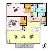 スカイブルー Kの間取り画像