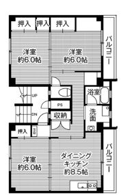 ビレッジハウス美園Ⅱ2号棟の間取り画像