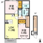 セジュール シンメイの間取り画像