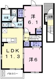 コスモハイツ溝口Ⅰの間取り画像