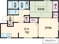 リバーサイド須佐Ⅱの間取り画像