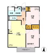 西中居ハイツ Cの間取り画像
