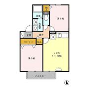 ドミール三日市 Bの間取り画像