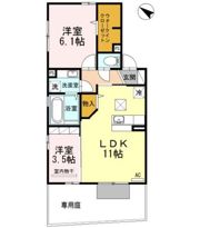 クラウン ヒル Dの間取り画像