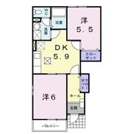 カンパヌール Aの間取り画像