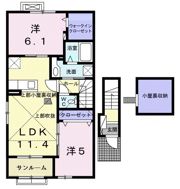 サンリット梶原Ⅲの間取り画像