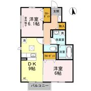 D-room桜 B棟の間取り画像