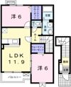 ラルジュ フォンテーヌⅢの間取り画像