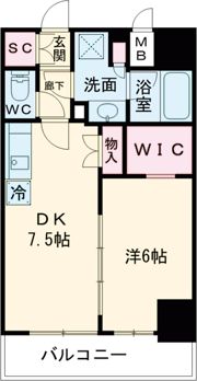 エステムコート神戸元町Ⅱリザーヴの間取り画像