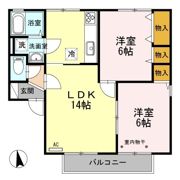 ベルネージュ大和 Aの間取り画像