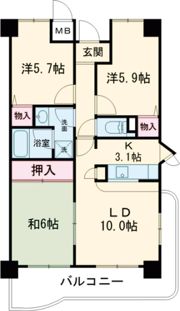 パークシャトー平野白鷺の間取り画像