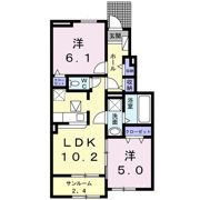 セレノカーサOMI Ⅵの間取り画像