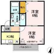 ハイカムール鷹清水 Bの間取り画像