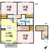 リビングタウン若宮 Dの間取り画像