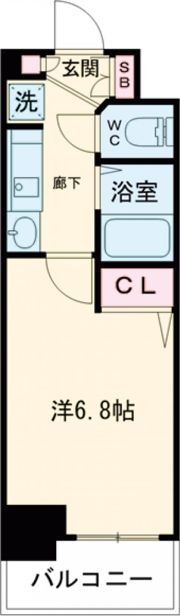 エステムコート神戸ハーバーランド前Ⅳベイライトの間取り画像