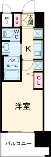 エステムコート神戸ハーバーランド前Ⅶレーベルの間取り画像