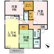 エスポワール大川田Ⅱ・Ⅲ Ⅲの間取り画像