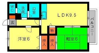 スクエアー仲畑Bの間取り画像
