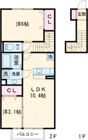 コスモ木屋瀬 A棟の間取り画像