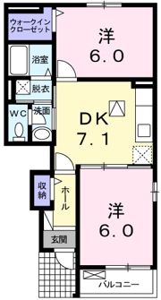 メゾンド・ソレイユ Ⅱの間取り画像