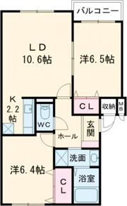 アンジュ中島の間取り画像