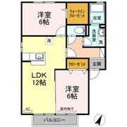 ブィラ ハッピネス A棟の間取り画像