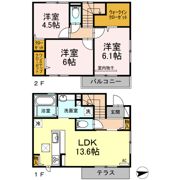 D-roomルーチェ原町の間取り画像