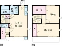 牛川町戸建賃貸の間取り画像