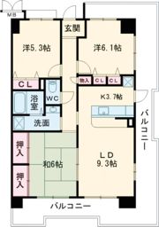 グリーンコーポ東生駒の間取り画像