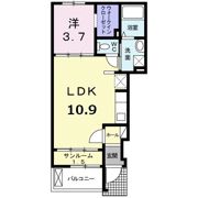 プリムヴェール常盤Ⅱの間取り画像