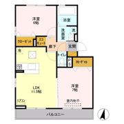 ゴールドパストラル Ⅵの間取り画像