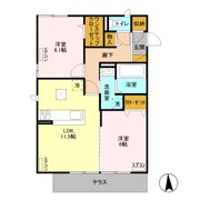 プラウドパークス朝倉の間取り画像