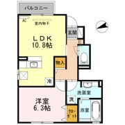 ｺﾏﾂ ﾛｰｽﾞｽｸｴｱｰ カサ・オリーブの間取り画像