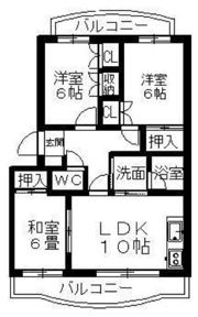 ポルタ草薙Bの間取り画像