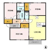 ロイヤルタウン広面 Aの間取り画像