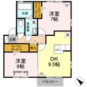 シダーフィールド Bの間取り画像