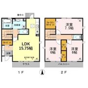 下石原3丁目戸建 A棟の間取り画像