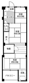 ビレッジハウス大輪1号棟の間取り画像