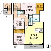 ロイヤルステージタウン鳥栖E棟の間取り画像
