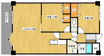 レイ・ブリック若園の間取り画像