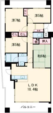 エイルマンション唐津駅前の間取り画像