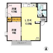 ハイユニ山口Ⅱの間取り画像