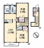 プロヌーブ原田町 B棟の間取り画像