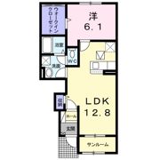 プラシード西寺Bの間取り画像